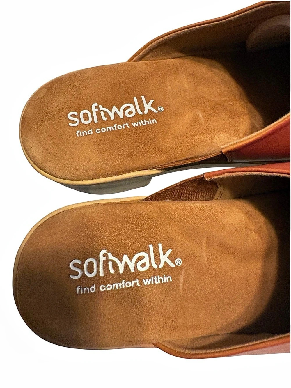 SoftWalk Felida Platform Mule Clog Size 9.5 Wide Brown Luggage Casual Fall NWT - Picture 6 of 9